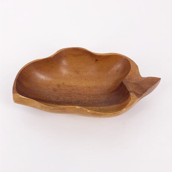 🔴 80s monkeypod pepper shaped wooden bowl 1980s vintage - Picture 4 of 6